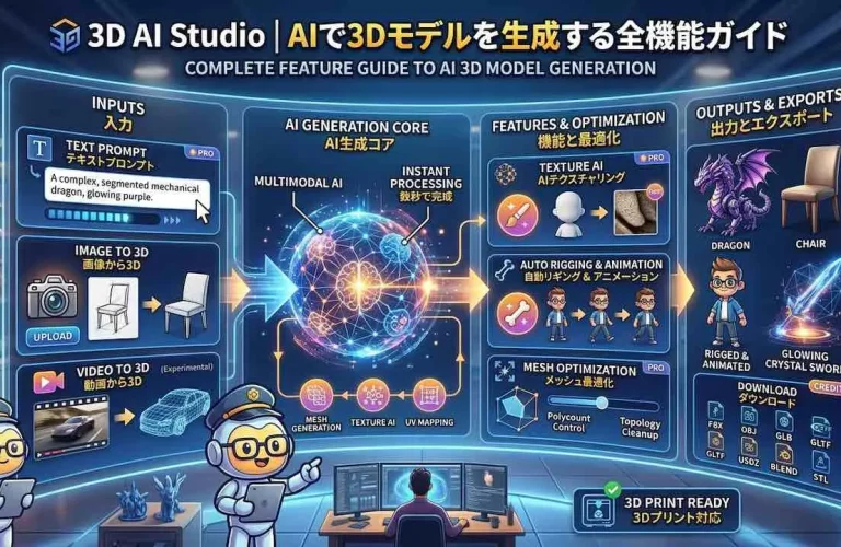 3D AI Studio｜AIで3Dモデルを生成する全機能ガイド